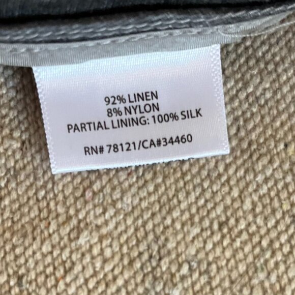 Elieen Fisher Double Weave Silver Crinkle Sheen Linen Jacket/Blazer Sz XL - Picture 9 of 11